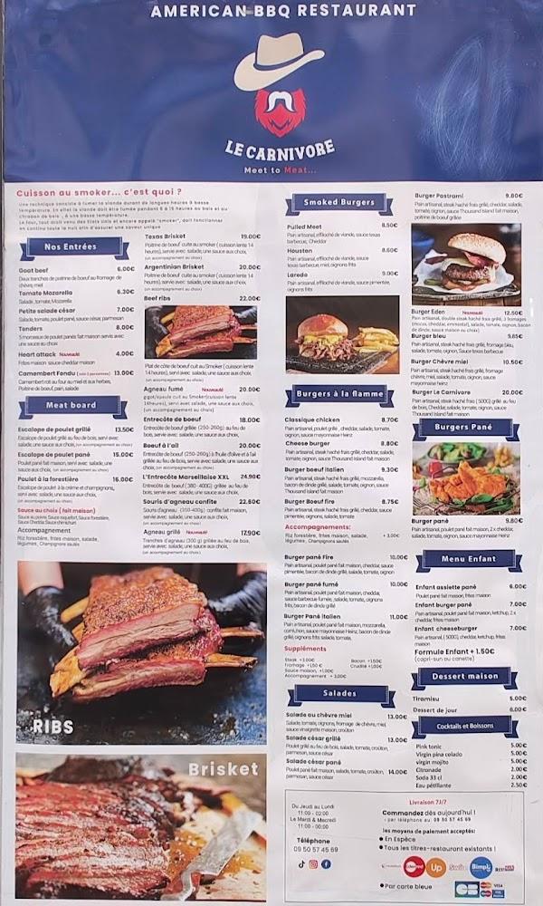 Le Carnivore - Menu Image 1